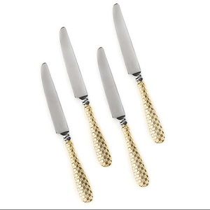 NWT MacKenzie Childs gold knife set of 4